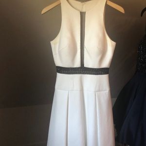 Ieena Mac Duggal white with black cocktail dress